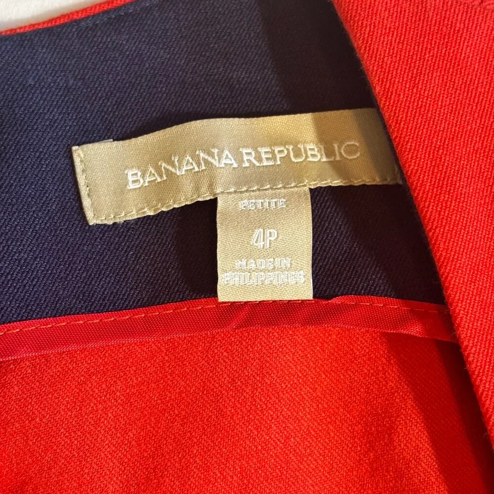 Banana Republic Red Cap Sleeve Fitted Sheath Dress - Size 4 - Picture 6 of 11